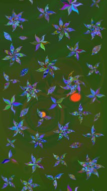 Tomurcukları çiçek olan sevimli bir çiçek deseni. Eskiz geçmişi. Raster illüstrasyonu. Kumaş, tekstil, duvar kağıdı baskısı için. Eski usul. Raster..