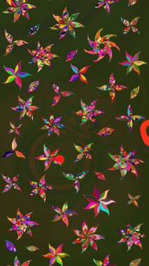 Düz Çiçek Elementleri Tasarımı. Çiçek desenli eskiz, yaz çiçekleri. Renkli Bahar Teması eskiz kalıbı. Gri ve yeşil renkte çiçekler.