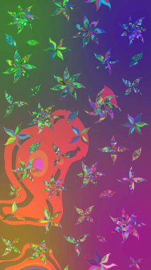 Çiçek arkaplanlı soyut zarafet eskiz deseni. Raster Güzel kumaş deseni.