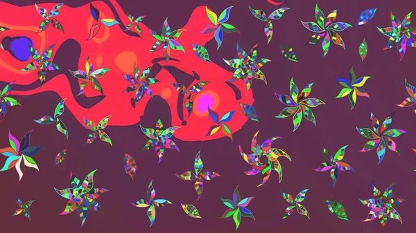 Çizim çiçek deseni duvar kağıdı, web sitesi arka planı, ambalaj kağıdı, davetiye, broşür, afiş veya web sitesi için kullanılabilir. El çizimi Raster çizimi. Parlak elementlerin.