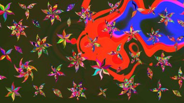 Raster illüstrasyonu. Flower eskiz arka planı. Çiçek deseni. Şatafatlı bahar bahçesi dokusu.