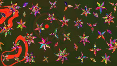 Küçük bir çiçekte eskiz deseni. Raster illüstrasyonu. Güzel kumaş deseni. Güzel çiçek arkaplanı..