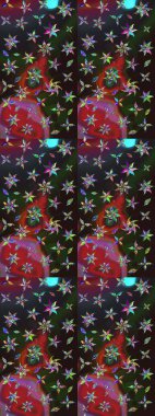 Gri ve kahverengi renkli çiçekler. Gömlek baskısı için çiçek boyası. Çiçek eskiz kalıbı geçmişi.