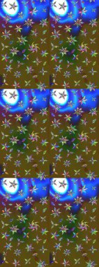 Yeşil ve kahverengi renkli çiçekler. Nazik, sevimli çiçek arkaplanı. Raster çiçek desenli ve çiçekli..