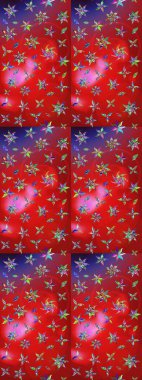 Çiçek duvar kâğıdı. Raster illüstrasyonu. Kırmızı ve mor renkli şirin tekstil. Renkli çizim kalıbı. Çiçek arka planı.