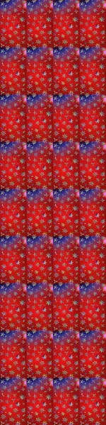 Kırmızı ve mor renklerde. 3D çiçekler, eskiz. Raster illüstrasyonu.