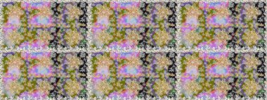 Altın antika ortaçağ dekoratifi, yapraklar ve gri renkli altın desenli süslemeleri olan pürüzsüz bir şablon. Kusursuz kraliyet lüksü, altın barok kumaş rengi..