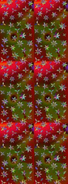 Tomurcukları papatya çiçekleri olan sevimli bir çiçek deseni. Eskiz geçmişi. Raster illüstrasyonu. Kumaş, tekstil, duvar kağıdı baskısı için. Eski usul. Miles Fleur, dandik süs.