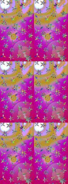 Çiçekli çiçek deseni, suluboya. Mor ve mor renkte çiçekler. Renkli Bahar Teması eskiz kalıbı. Düz Çiçek Elementleri Tasarımı. Raster illüstrasyonu.