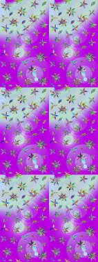 Botanik çizim kalıbı. Organik elementler. Suluboya etkisi. Raster deseni.