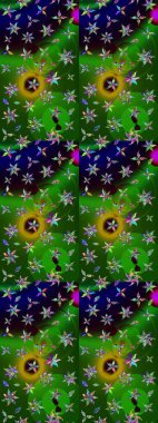 Küçük çaplı çiçeklerdeki basit şirin desenler. Tekstil veya kitap kapakları, imalat, duvar kağıtları, baskı, hediye paketi ve yapıştırma kitabı için çiçek eskizi geçmişi. Raster illüstrasyonu.