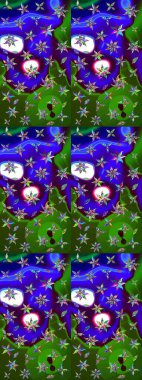 Gömlek, arka plan modelini çiz. Tropik çiçekler. Yeşil ve mavi renkte çiçekler.