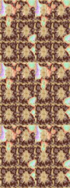 Klasik altın desenli eskiz. Raster illüstrasyonu. Tekrarlayan elementlerle soyut arkaplan oluşturun. Kahverengi renkler ve altın elementler üzerine altın çizim deseni.