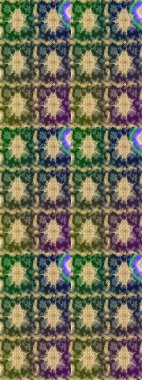 Süslü raster dekorasyonu. Lüks, kraliyet ve Viktorya dönemi konsepti. Yeşil yerine altın rengi barok çiçekli eskiz deseni. Yeşil renkte altın element.