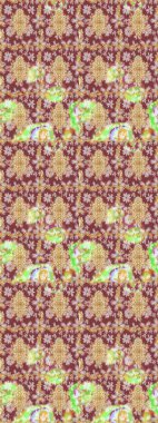 Raster oryantal süs. Altın şablonu çiz. Kahverengi renklerde altın elementlerle çizim deseni.