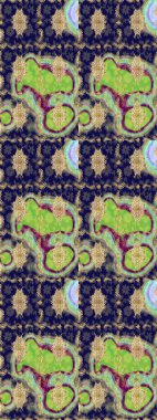 Senin tasarımın için, duvar kağıdı. Altın renkli çizim çizimi. Altın çiçekli mavi renklerde altın eskiz deseni. Raster geometrik arkaplanı.