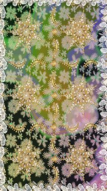 Noel, kar tanesi, yeni yıl 2019. Tarafsız ve gri renklerde altın elementlerle kusursuz klasik desen.