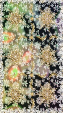 Süslü raster dekorasyonu. Barok tarzında duvar kağıdı tasarımı için kusursuz damaske deseni arkaplanı. Altın desenli gri ve nötr renkler ve altın elementler.