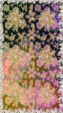 Bej ve gri renkte desen. Kına dövmeli süs çiçekleri, altın çıkartmalar, mehndi ve yoga tasarımı, kartlar ve parmak izleri. Raster altın mehndi kusursuz desen.