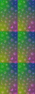 Raster illüstrasyonu. Renkli Bahar Teması eskiz kalıbı. Taslak desenli, modaya uygun kumaş deseni. Düz Çiçek Elementleri Tasarımı. Şirin çiçek elementleri..