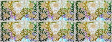 Raster illüstrasyonu. Altın şablon. Tarafsız ve gri renklerin kraliyet retro 'su. Kusursuz desenli altın elementler. Kart, duvar kağıdı, ambalaj ve tekstil için klasik tasarım. Çiçeksel klasik doku.