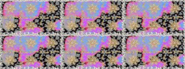 Geleneksel raster ve altın desen. Damask pürüzsüz süsü. Gri ve nötr renkler üzerinde klasik oryantal desen.