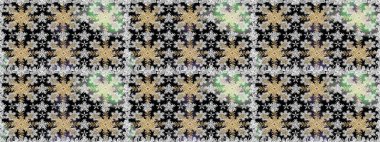 Gri ve siyah renkli ve altın elementli klasik, pürüzsüz desen. Raster illüstrasyonu.