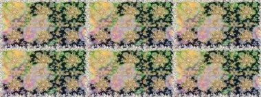 Doğu tarzı arabesk. Kusursuz altın desenli bukleler. Raster altın desen. Altın elementli gri ve nötr renkler. Raster illüstrasyonu.