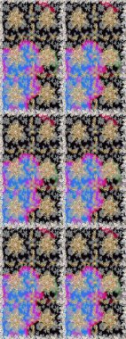 Davetiyeler, kartlar, web sayfası için Raster illüstrasyon. Çizgi sanatı tasarım şablonu için kusursuz sınır. Altın desenli çiçek dekoru. Doğu tarzı element. Gri ve siyah renkler üzerine altın element.