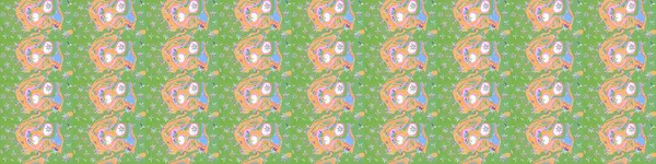 Suluboya çiçekli çiçek deseni. Raster illüstrasyonu. Tarafsız ve yeşil renklerde Asyalı tekstil.