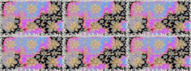 Geleneksel raster ve altın desen. Damask pürüzsüz süsü. Gri ve nötr renkler üzerinde klasik oryantal desen.