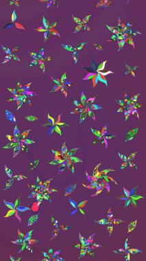 Mor ve yeşil renkte çiçekler olan çiçek deseni çiz. Suluboya tarzında mor ve yeşil renkte çiçekler.