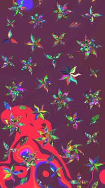 Küçük çiçekteki sevimli çiçek deseni. Raster illüstrasyonu. Çizim.