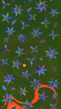 Çiçek arkaplanlı soyut zarafet eskiz deseni. Raster Güzel kumaş deseni.