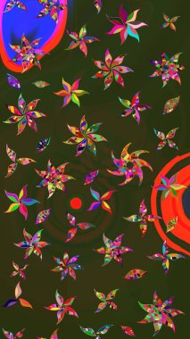 Tropik çiçekler. Gömlek, arka plan modelini çiz. Yeşil ve gri renkte çiçekler.