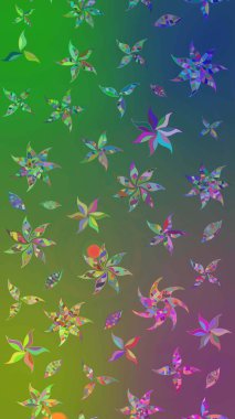 Raster illüstrasyonu. Yeşil ve mavi renklerde. Anti-stres için Raster soyut şablon sayfası.