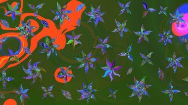 Çiçek deseni. Raster güzel kumaş deseni çiziyor. Renkli Bahar Teması eskiz kalıbı. Düz Çiçek Elementleri Tasarımı.