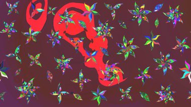 Paketleme, tekstil, duvar kâğıdı için çiçek eskizi. Yumuşak fayans. Klasik çiçek desenli. Raster 'ın taze dokusu. Yumuşak pamuk tasarımı.