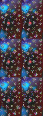 Raster Şirin kumaş deseni. Düz Çiçek Elementleri Tasarımı. Eskiz klasiği. Renkli Bahar Teması çizim şablonu.