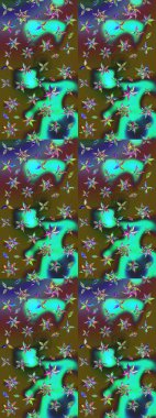 Gömlek, arka plan modelini çiz. Yeşil ve kahverengi renkli çiçekler. Tropik çiçekler.