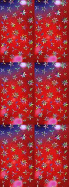 Kırmızı ve mor renkte çiçekler. Raster düz çiçek çizim deseni. Tasarım hediye paketi, tebrik kartları, posterler ve afiş tasarımı.