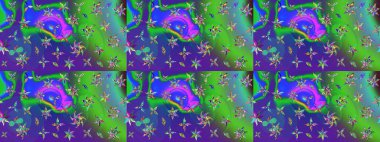 Taslak desenli, modaya uygun kumaş deseni. Raster illüstrasyonu. Şirin çiçek elementleri. Düz Çiçek Elementleri Tasarımı. Renkli Bahar Teması çizim şablonu.