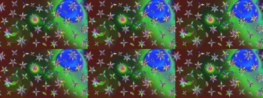 Tony 'nin kumaş kalıbını çiz. Modaya uygun kumaş deseni. Raster illüstrasyonu. Küçük çiçekte sevimli çiçek deseni var..