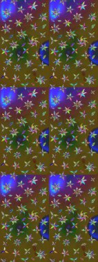 Asya tekstil tarzında. Düz Çiçek Elementleri Tasarımı. Raster illüstrasyonu. Renkli Bahar Teması eskiz kalıbı. Çiçek desenli çizim. Güzel kumaş deseni.