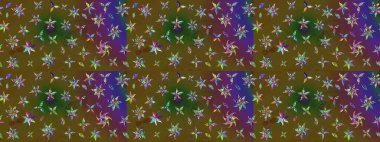 Güzel kumaş deseni. Raster suluboya deseni, narin çiçekler, yeşil ve kahverengi çiçekler, tebrik kartı şablonu..