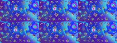 Renkli Bahar Teması eskiz kalıbı. Çiçek desenli eskiz, yaz çiçekleri. Mavi ve mor renkli çiçekler. Düz Çiçek Elementleri Tasarımı.