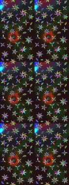 Renkli Bahar Teması eskiz kalıbı. Düz Çiçek Elementleri Tasarım Raster illüstrasyonu. Gri ve kahverengi renkli çiçekler. Çiçek eskiz kalıbı geçmişi.