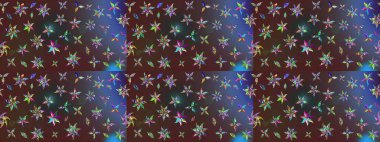 Soyut çiçek çizim kalıbı arka planı. Raster deseni. Raster illüstrasyonu. Kahverengi ve mor renklerde. Küçük çiçekte sevimli çiçek deseni var..