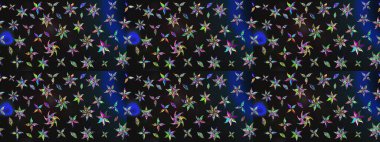 Şirin çiçek elementleri. Gri ve mavi renkte çiçekler. Raster illüstrasyonu. Çizim.