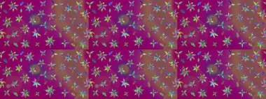 Taslak dekoratif arka plan, çiçek mandala. Çiçek. Raster illüstrasyonu. Mor ve kahverengi renklerde.